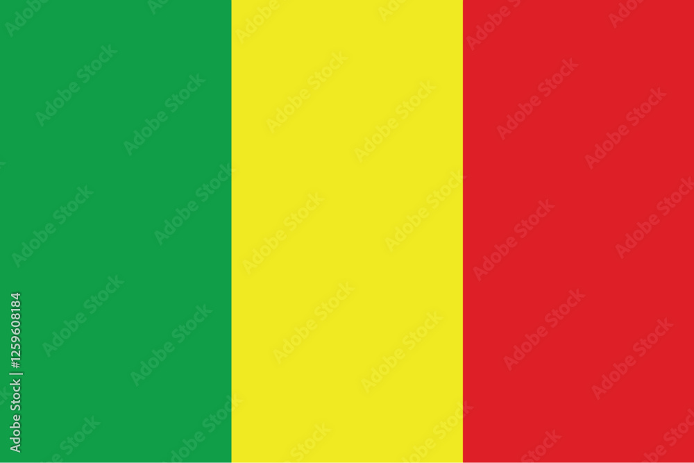 Fototapeta premium Nationall flag of Mali. Vector illustration 