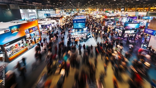 Crowded Trade Show Exhibit Hall