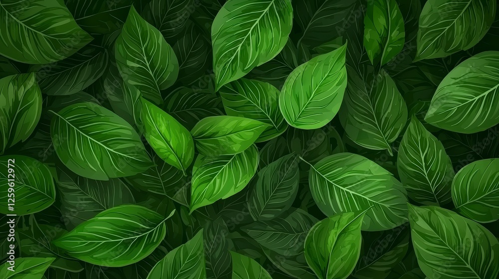 Lush Green Leaves Background for Nature and Freshness Themes Lush Green Leaves Background for Nature and Freshness Themes
