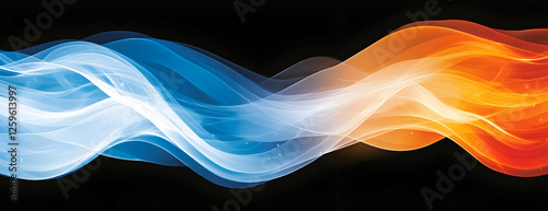 Abstract blue orange wave energy