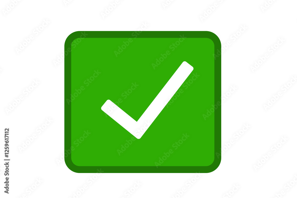 green check mark icon - white tick inside green box, approval symbol, confirmation sign, success indicator, correct choice, verified icon, positive feedback, accepted status, validation graphic green check mark icon - white tick inside green box, approval symbol, confirmation sign, success indicator, correct choice, verified icon, positive feedback, accepted status, validation graphic