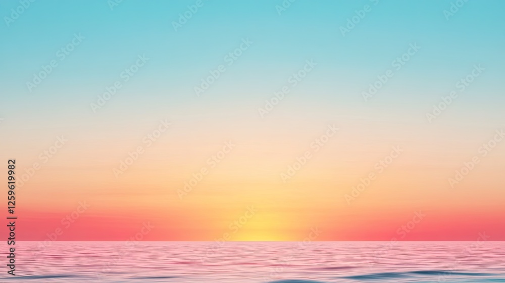 Serene sunset over calm ocean waters with pastel colors reflecting on the surface Serene sunset over calm ocean waters with pastel colors reflecting on the surface