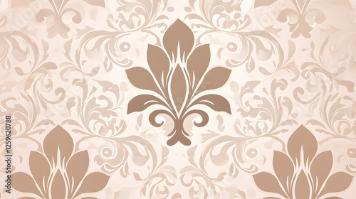 Wallpaper Mural Elegant Vintage Floral Pattern with Subtle Beige Background Torontodigital.ca