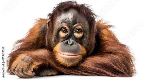 Orangutan isolated over white background