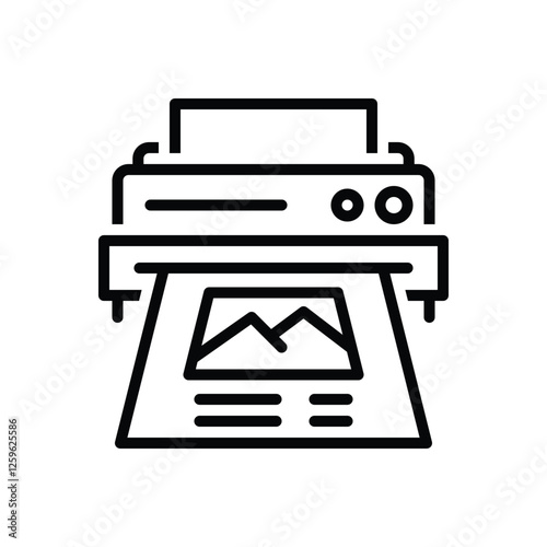 Black line icon for print
