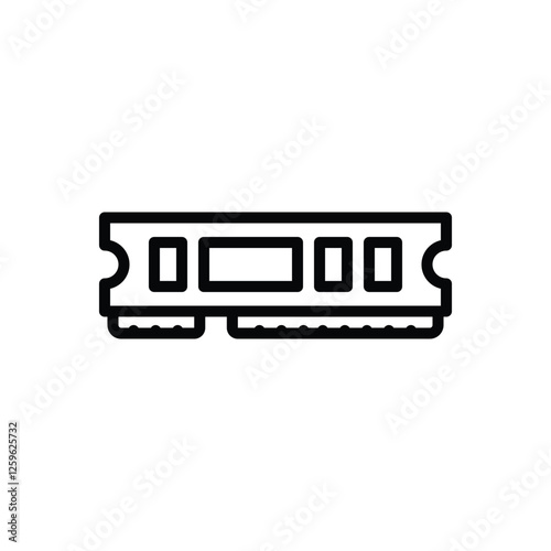 Black line icon for ram