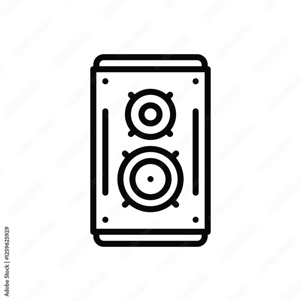 Black line icon for speaker Black line icon for speaker