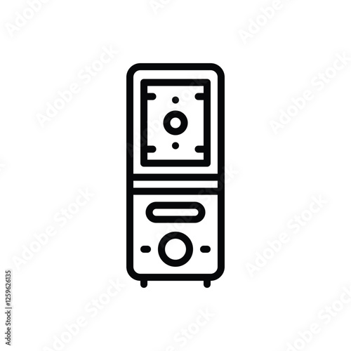 Black line icon for system unit