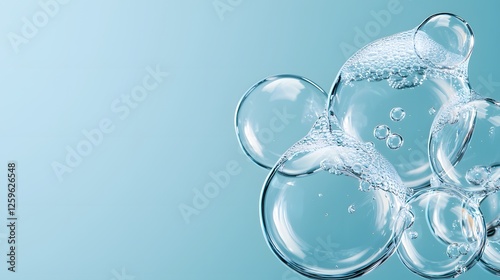 Wallpaper Mural Clear Water Bubbles on Light Blue Background with Air Bubbles Rising Torontodigital.ca