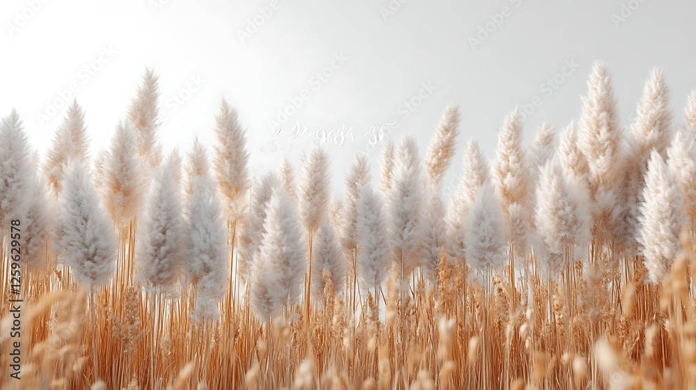 Pampas Grass Field Soft Light Autumnal Scene Pampas Grass Field Soft Light Autumnal Scene