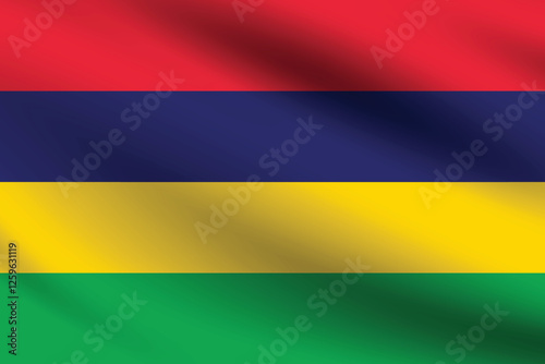 Free Download Flag of Mauritius. Mauritius flag official size and color standards digital vector illustration. Waving flag. - GFXLoad