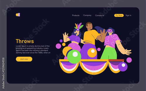 Mardi Gras. Flat Vector Illustration
