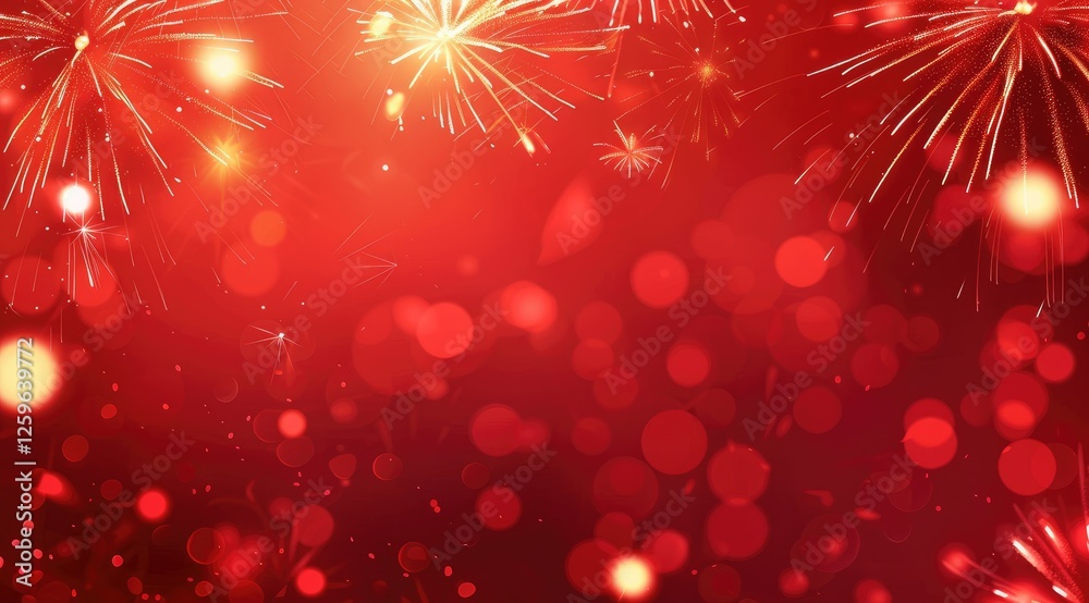 Obraz premium Colorful fireworks in the night sky. Holiday, new year celebration background.