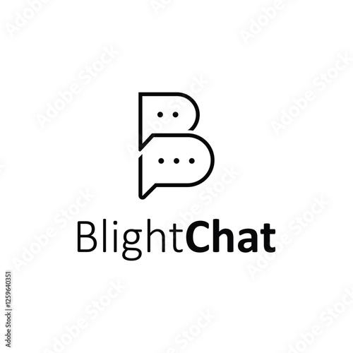 blight chat logo icon vector, letter B + bubble chat