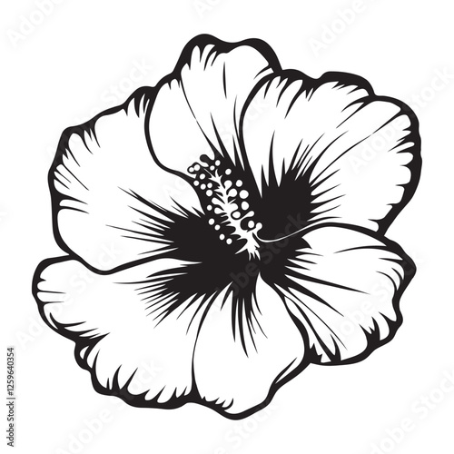 Garden flower. Linear vector drawing isolated on a white background.