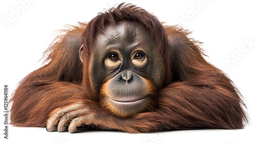 Orangutan isolated over white background