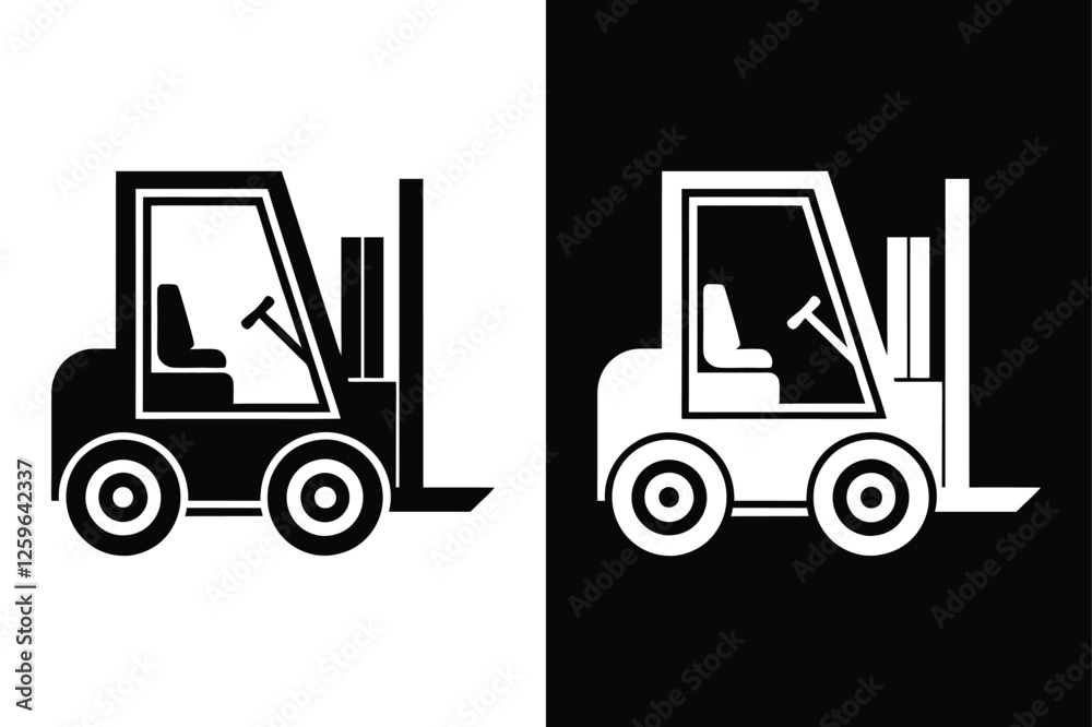 Naklejka premium Minimalist Forklift Truck Vector. Clean & Professional