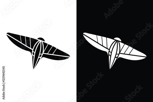 glider icon silhouette vector illustration design black white design