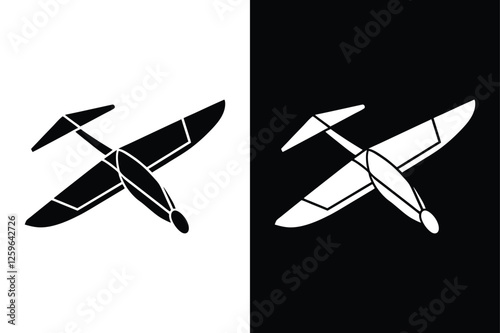 glider icon silhouette vector illustration design black white background