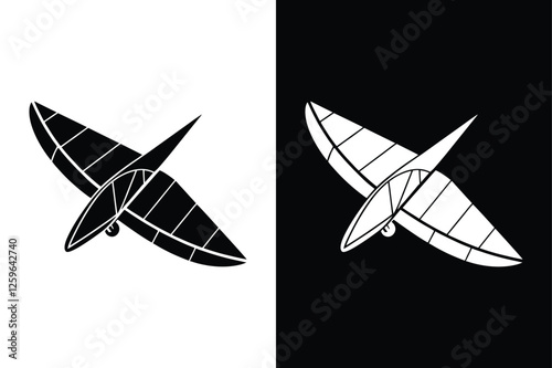 glider icon silhouette vector illustration design black white background