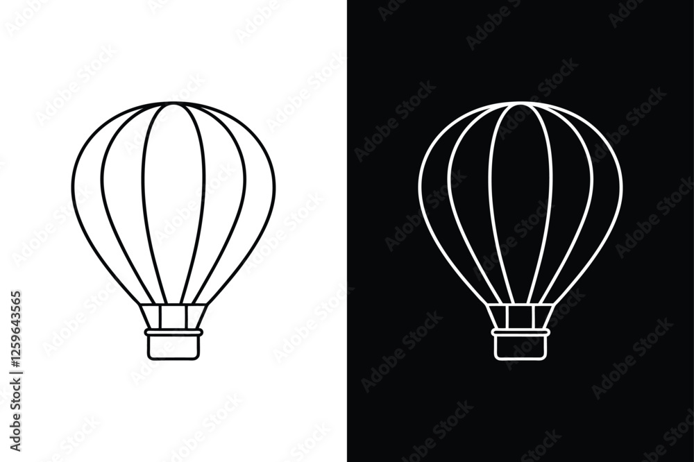 Naklejka premium Editable Hot Air Balloon Vector for Modern Designs