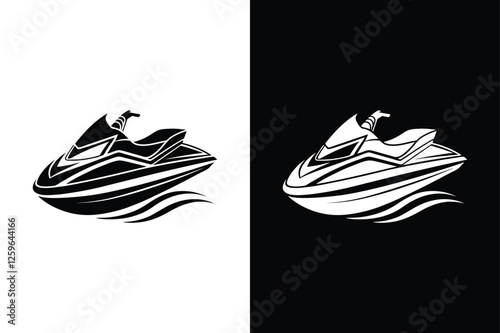 Beach Vacation Symbol. Sleek Jet Ski Vector Design