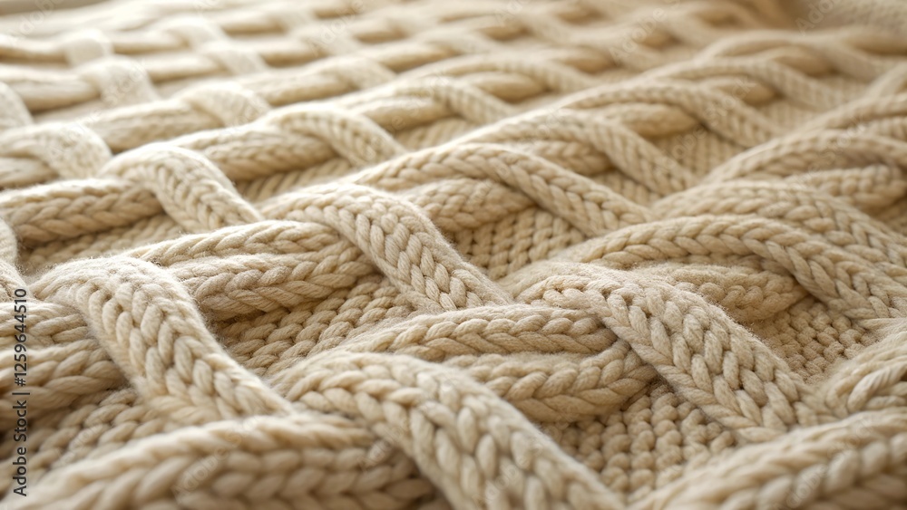 Woven Texture: A close-up photograph of a creamy white cable knit fabric, revealing intricate weaves and patterns for a cozy and warm visual. Woven Texture: A close-up photograph of a creamy white cable knit fabric, revealing intricate weaves and patterns for a cozy and warm visual.