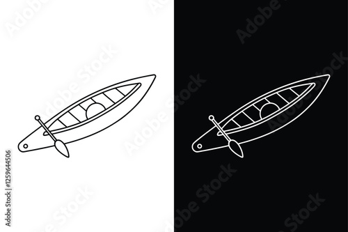 Stylish Kayak Line Icon for Outdoor Adventure