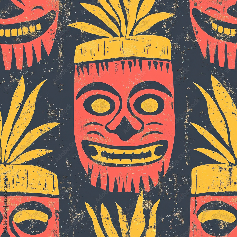 Obraz premium tiki pattern 