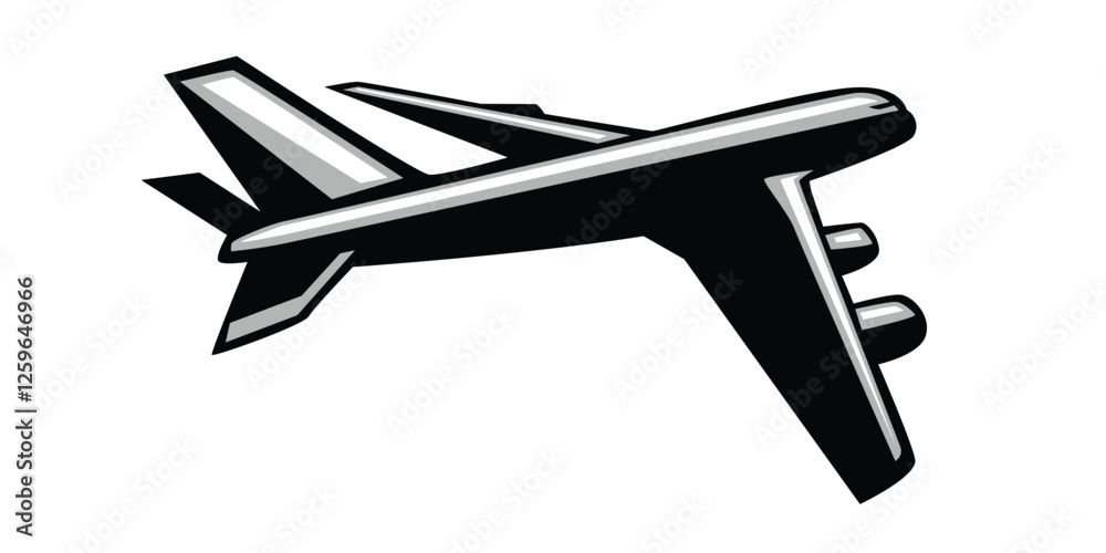Fototapeta premium Vector illustration of flying plane