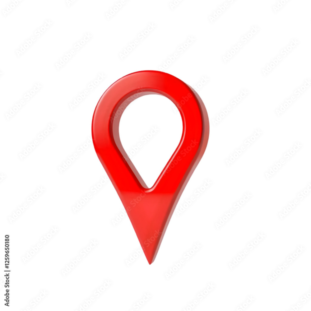 Fototapeta premium 3D Red Location Pin: Marker for Maps & GPS