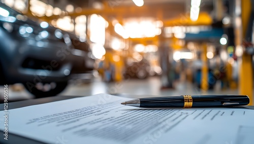Factory contract signing, blurred background