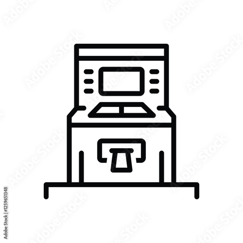 Black line icon for atm