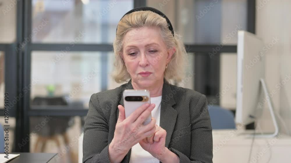 Portrait of Senior Old Business Woman using Phone Portrait of Senior Old Business Woman using Phone
