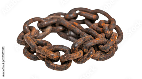 rusty chain isolated on white background photo