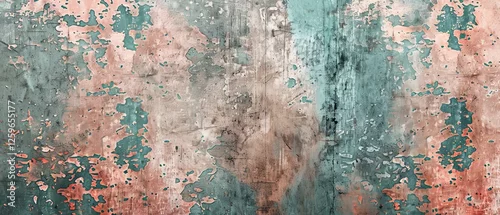 Panel kuchenny z motywem Brushed vintage texture in rosy brown, teal blue, and slate gray, distressed old background with space for text or image, perfect for postcards, posters, and creative projects.