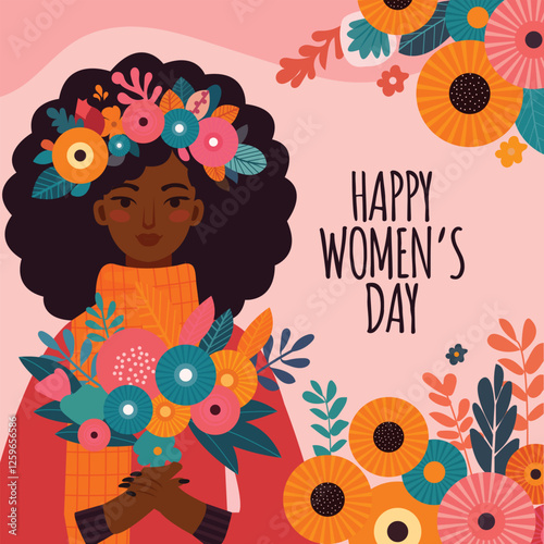 Happy International Womens Day, March 8 social poster