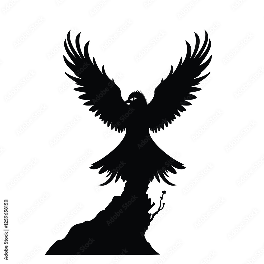 Fototapeta premium American eagle emblem vector icon isolated on white background. Eagle emblem silhouette icon vector illustration art work.