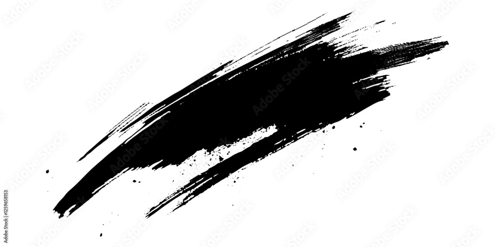 Vector modern black grunge brush stroke background.