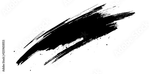 Vector modern black grunge brush stroke background.