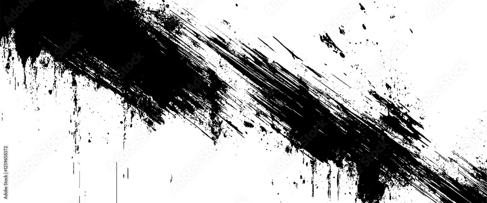 Vector brush grunge texture Rough Black Scratches splatter grunge distressed background.