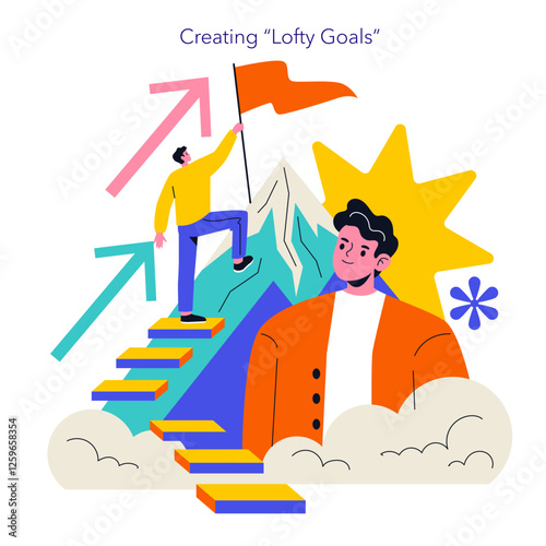 Logotherapy. Flat Vector Illustration