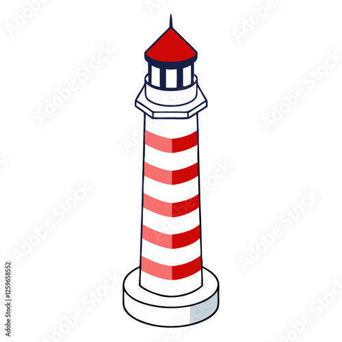 Coast lighthouse icon Isometric of coast lighthouse vector illustration (1)