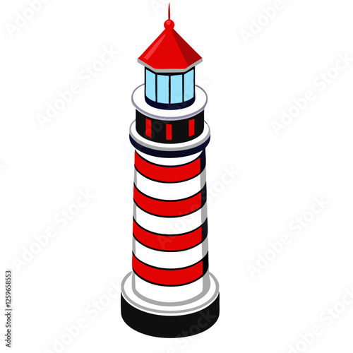 Coast lighthouse icon Isometric of coast lighthouse vector illustration (2)