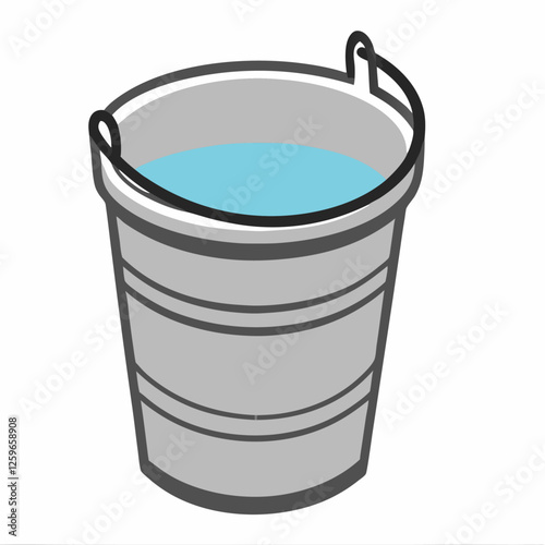 Metal bucket icon Isometric of metal bucket  vector illustration