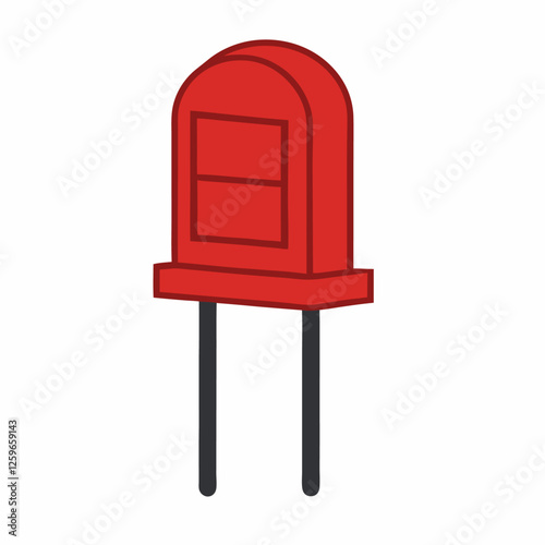 Red halogen lamp icon in flat style isolated  white background Lighting symbol vector illustration (1)