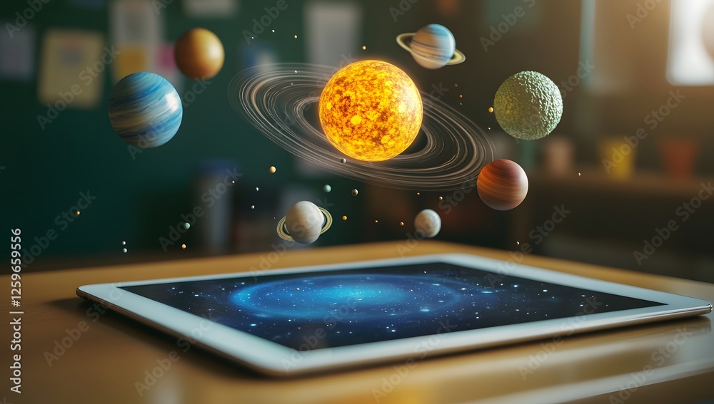 Floating Solar System on Tablet in Classroom Floating Solar System on Tablet in Classroom