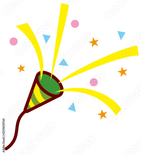 シンプルで明瞭なクラッカーのベクターイラストアイコン(A simple and clear vector illustration icon of a cracker)