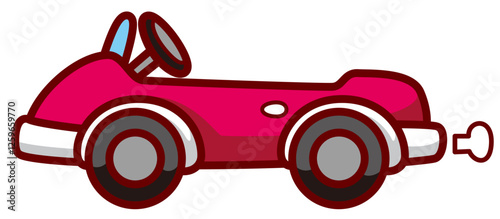 シンプルで可愛いオープンカーのベクターイラストアイコン(A simple and cute open car vector illustration icon)