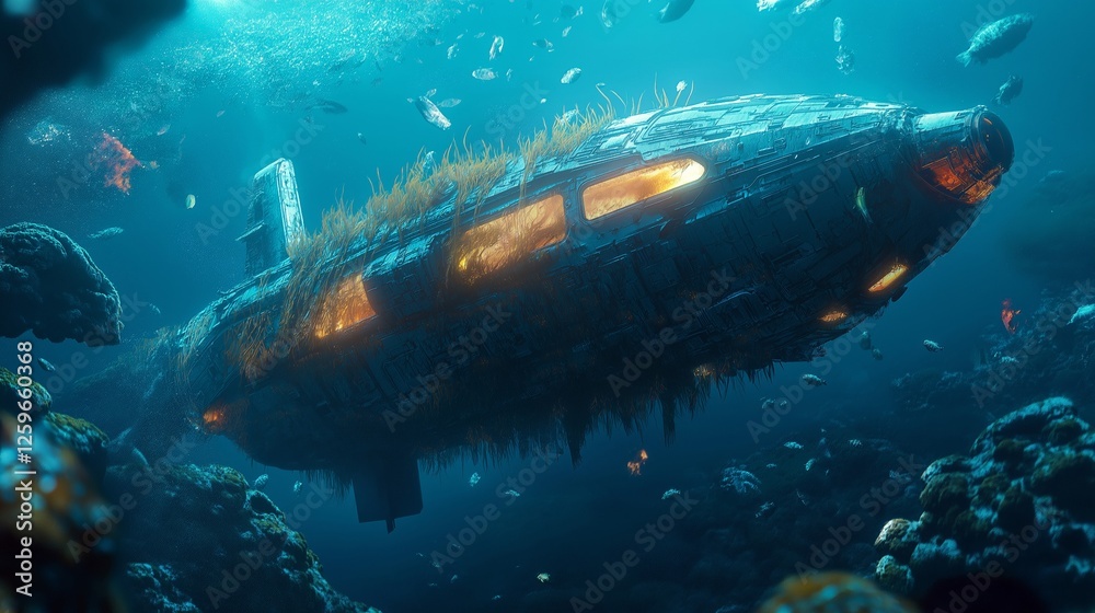 Fototapeta premium nice underwater anime theme background for wallpaper